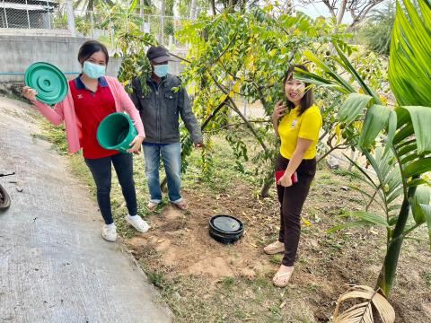 3 กุมภาพันธ์ 2566 ลงพื้นติดตามถังขยะเปียก หมู่ที่ 1 บ้านทุ่งวัง