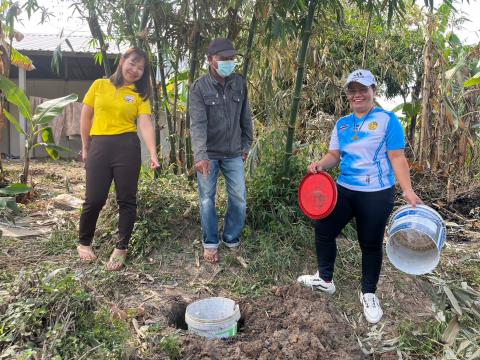 3 กุมภาพันธ์ 2566 ลงพื้นติดตามถังขยะเปียก หมู่ที่ 1 บ้านทุ่งวัง