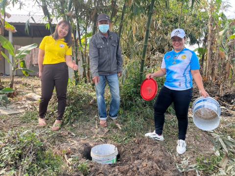 3 กุมภาพันธ์ 2566 ลงพื้นติดตามถังขยะเปียก หมู่ที่ 1 บ้านทุ่งวัง